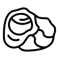 Oyster icon representing seafood restaurant menu item with shell open vector