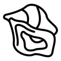 Seashell icon showing a spiral shell from a sea snail vector