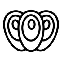 Black and white icon of intertwined circles forming a modern and abstract design vector