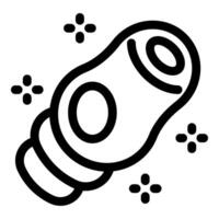 Spaceship is flying through space leaving a trail of stars icon vector
