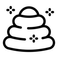 Simple line drawing of a beehive surrounded by snowflakes vector