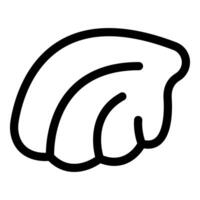 Minimalist line art icon depicting a seashell with bold lines vector