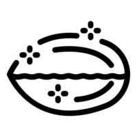 Black outline icon of a shiny clean swimming pool with water waves vector