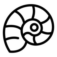 Simple line drawing of a nautilus shell showing spiral pattern vector