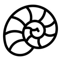 Black and white seashell, drawn in a simple line art style vector