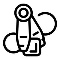 Robotic arm holding microchip, modern technology icon vector