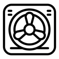 Air conditioner panel displaying fan speed setting icon vector