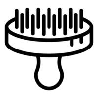 Round comb with handle for pet grooming isolate on white vector