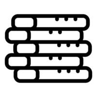 Stack of logs for winter heating showing measurement in simple line art vector