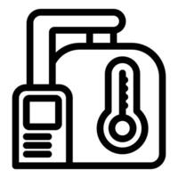 Digital thermometer measuring temperature with modern device vector