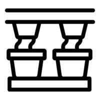 Hydroponic system growing plants using nutrient solution icon vector