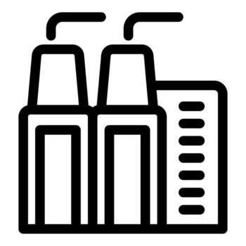 industrial planta con dos chimeneas liberando fumar dentro atmósfera vector