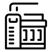 Printing machine printing documents with control panel for settings vector