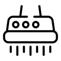 Simple icon of a spaceship flying through space vector