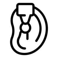 Earphone with sensor touch control listening music icon vector