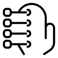 Hand selecting option from multiple choice list icon vector