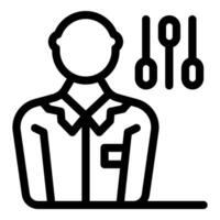 Sound engineer working with digital audio mixer icon vector