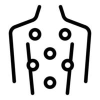 Icon of a human torso with lymph nodes highlighted, representing the lymphatic system vector