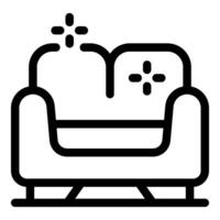 Cleaning service cleaning and disinfecting sofa couch with sanitizer spray vector