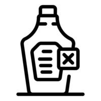 Bottle with cross sign showing expired syrup concept vector
