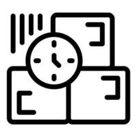 Clock showing delivery time for cardboard boxes vector