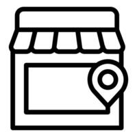 Location pin showing a store on a map for online shopping vector