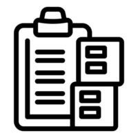 Warehouse inventory checklist icon showing boxes and clipboard vector