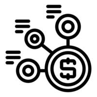Money network connecting financial hubs and resources vector