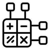 Calculator icon representing calculating and finance operations vector