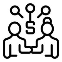 Business people collaborating for a common goal trying to find a solution vector