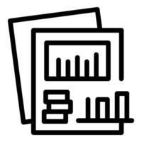 Business report showing statistical charts with growing bars for financial analysis vector