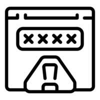 Website showing password field with security alert icon vector