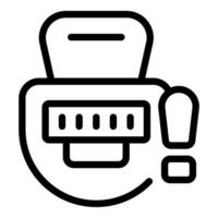 Electronic counter showing error message icon outline vector