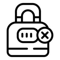 Padlock showing wrong password error message vector