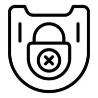 Phone security breach showing error with closed lock icon vector