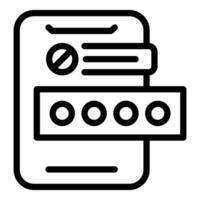 Smartphone showing wrong password error message icon vector