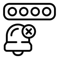 Notification bell icon showing canceling four messages vector