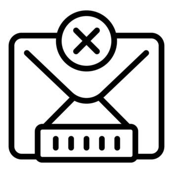 Envelope with password and delete icon for email marketing campaign vector