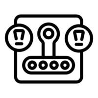 Seat belt warning sign with airbag light showing on dashboard vector