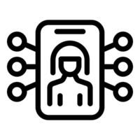 Woman connecting with people on social media using smartphone vector