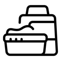 Cat litter box being filled with scoop from bag vector