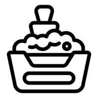 Office stamp standing on overflowing inbox tray icon vector