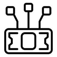 Control panel with buttons and levers displaying data vector