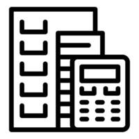 Line art icon of an accountant calculating an invoice vector