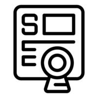 Search engine optimization award with webcam icon for top ranking website vector