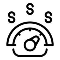 Speedometer showing increasing profit with dollar currency symbols vector