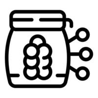 Brain in a jar experiment connecting with artificial intelligence vector