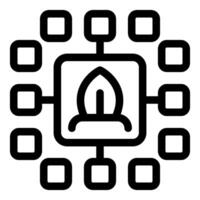 Digital ecosystem connecting data points with a central plant icon vector