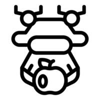 Drone spraying pesticides insecticides on apple to protect from insects vector