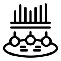 Machine learning algorithm analyzing data with graph icon vector